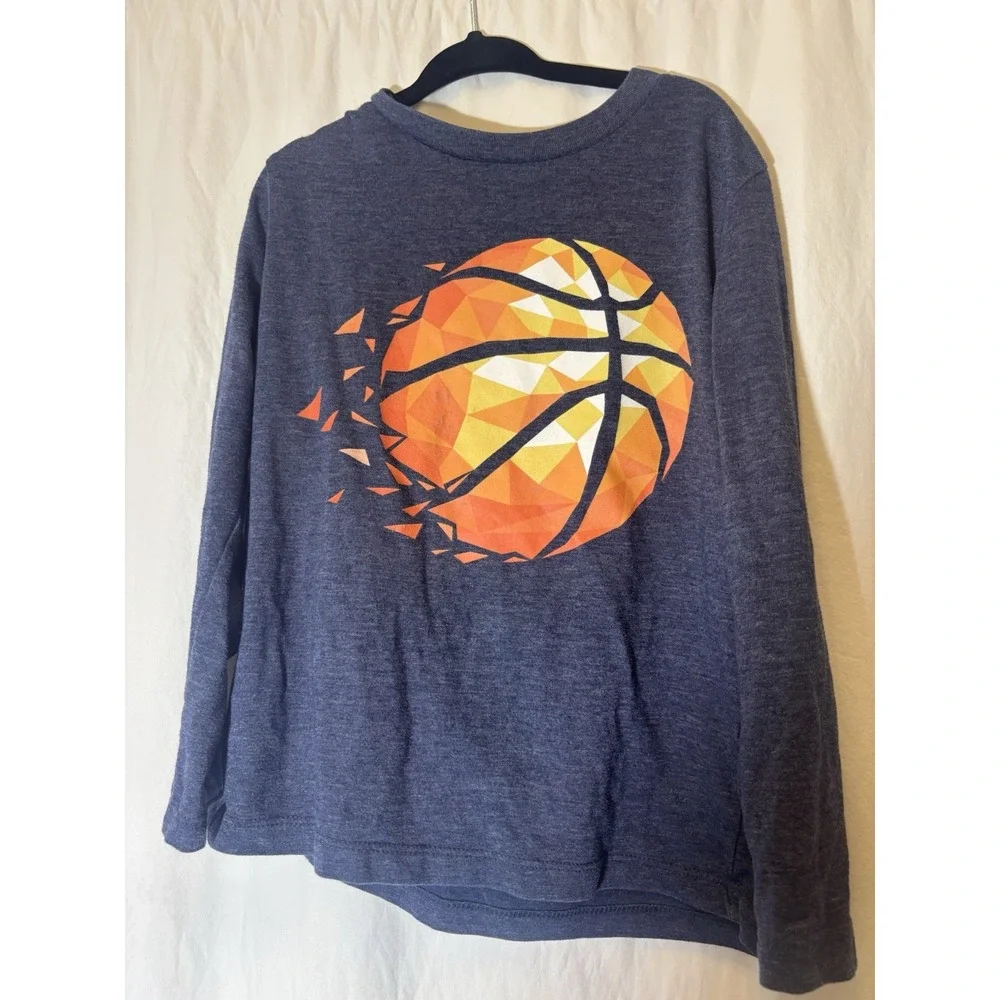 OLD NAVY boys SHIRT sz 4/5 long sleeve dark blue Basketball‎ W52